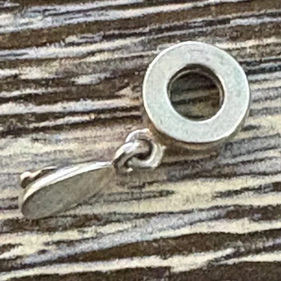 Authentic Retired Pandora Flip Flop Dangle Charm - Sterling Silver & Purple CZ - Picture 6 of 7